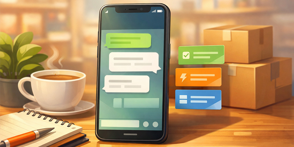 Ilustração de respostas rápidas no WhatsApp Business para atender mais rápido e vender melhor
