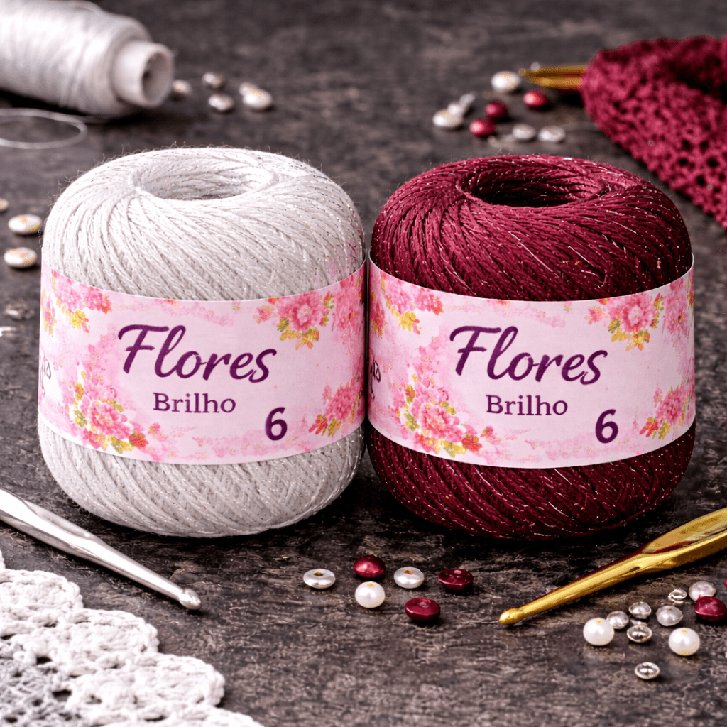Imagem Barbante Flores Brilho Nº 6