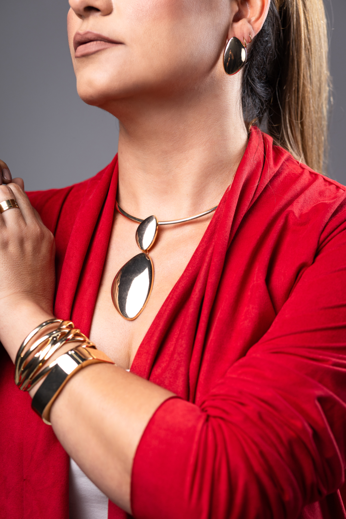 Imagem Conjunto Chocker + brinco orgânico 