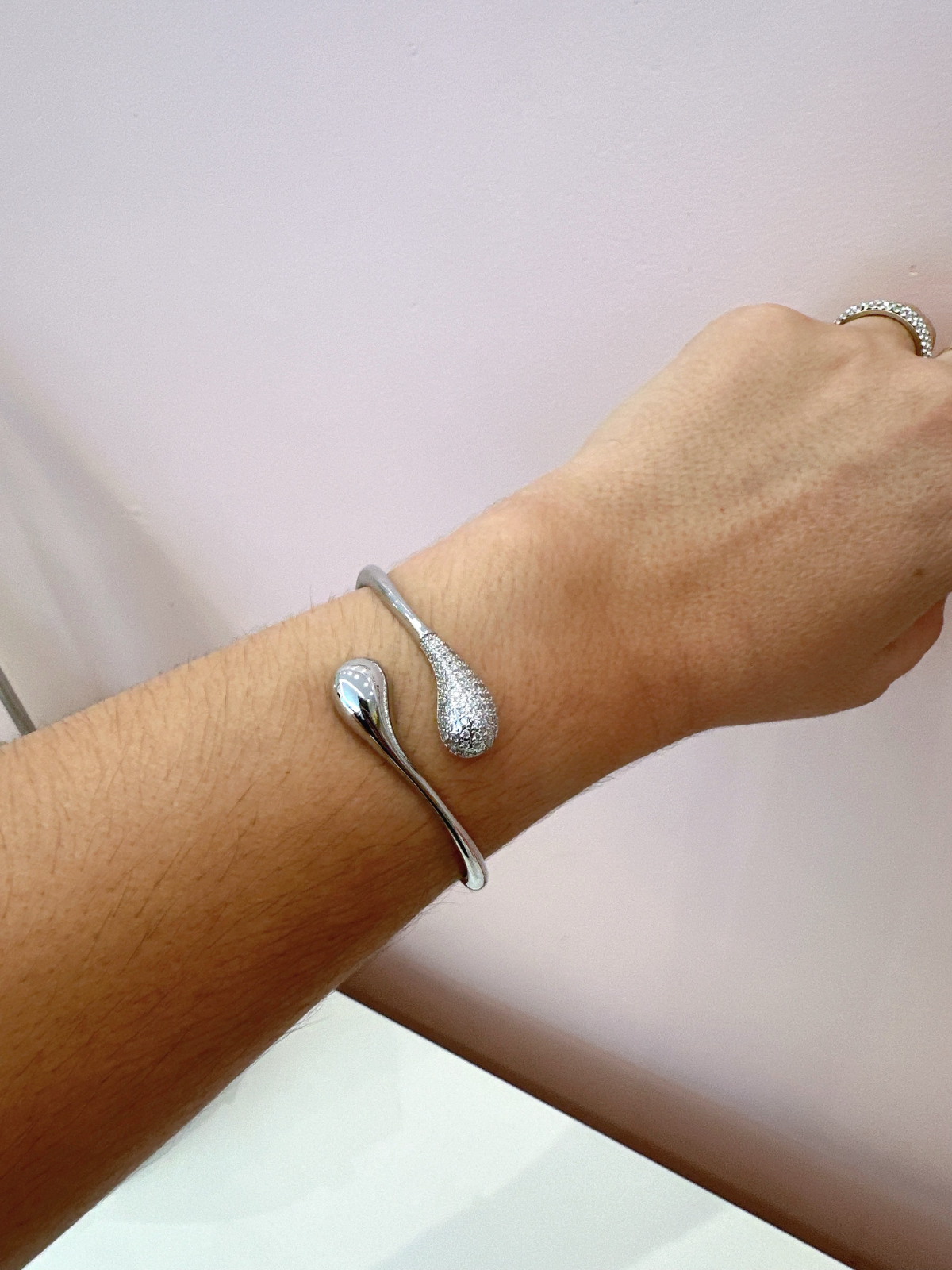 Imagem Bracelete 1 gota cravejado prata