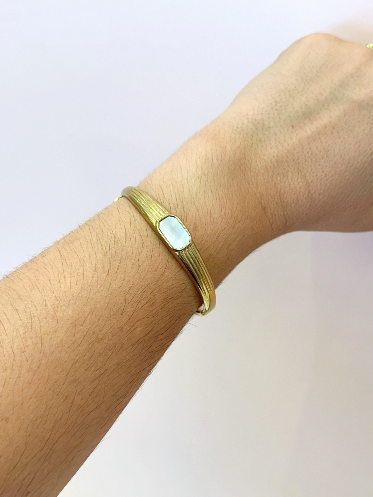 Imagem Bracelete retângulo branco aço inox 