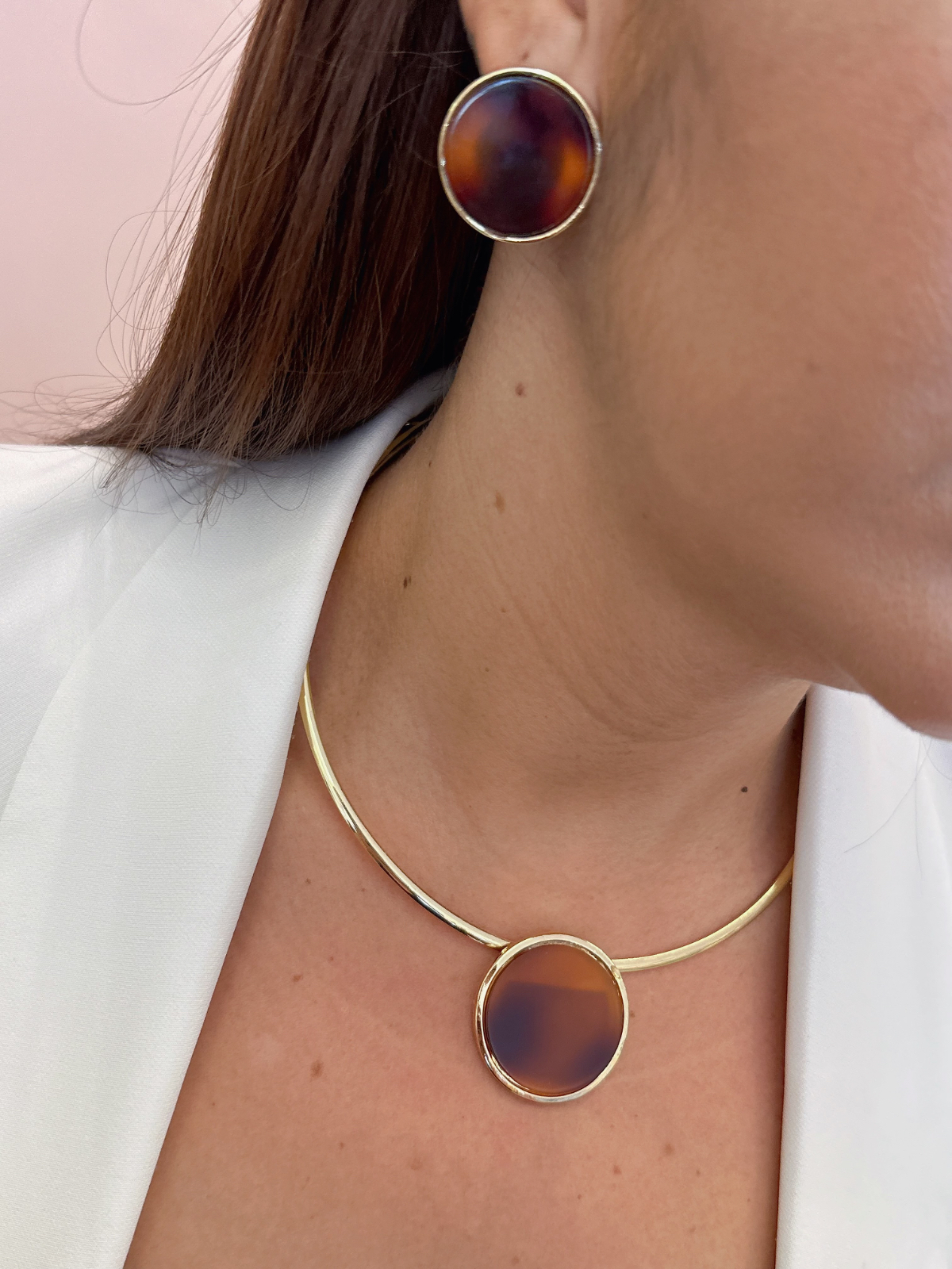 Imagem Conjunto Chocker círculos marrom 