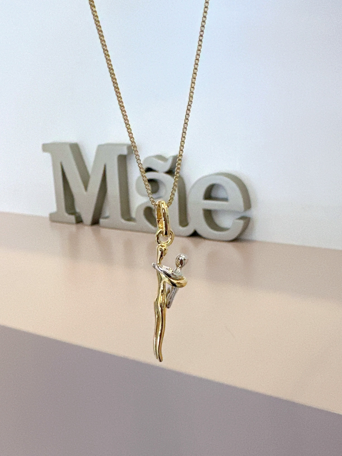 Imagem Colar mãe e filho dourado