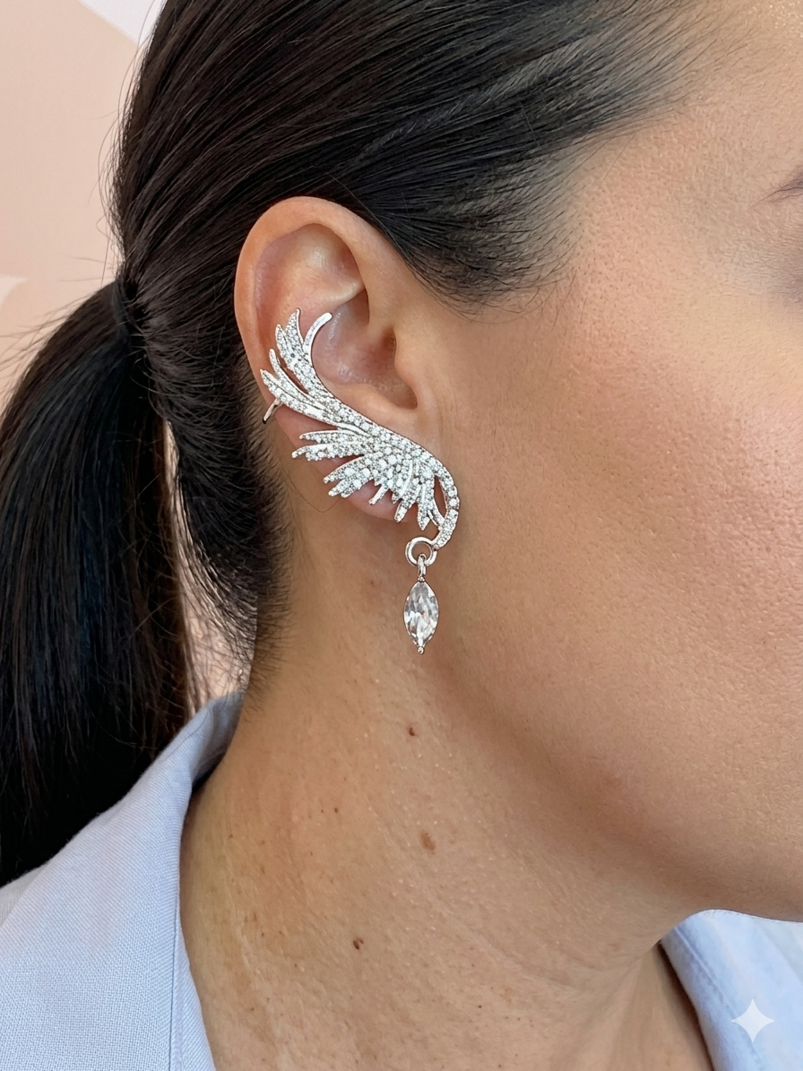 Imagem Ear Cuff asa prata
