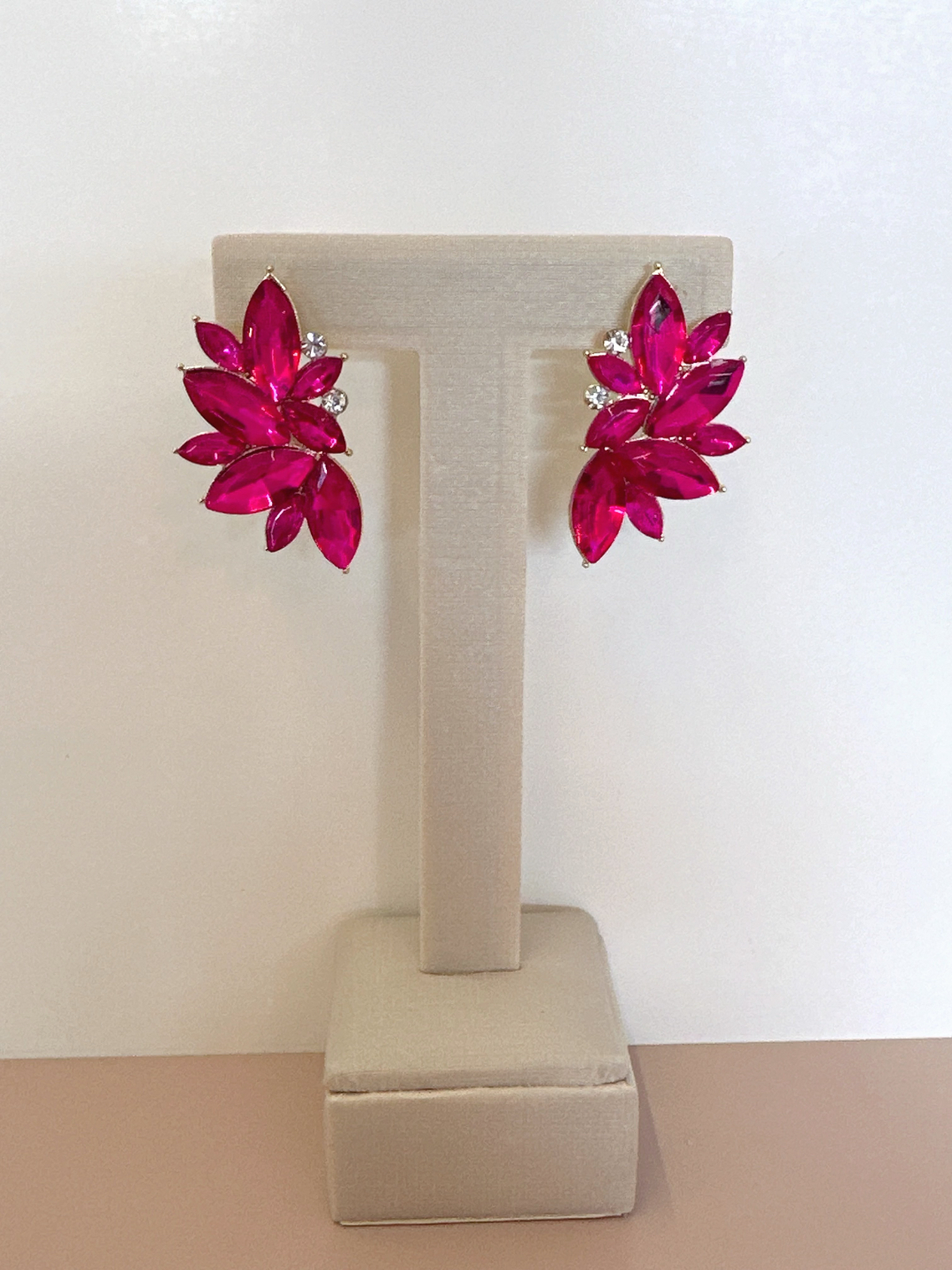 Imagem Brinco meia flor pink 