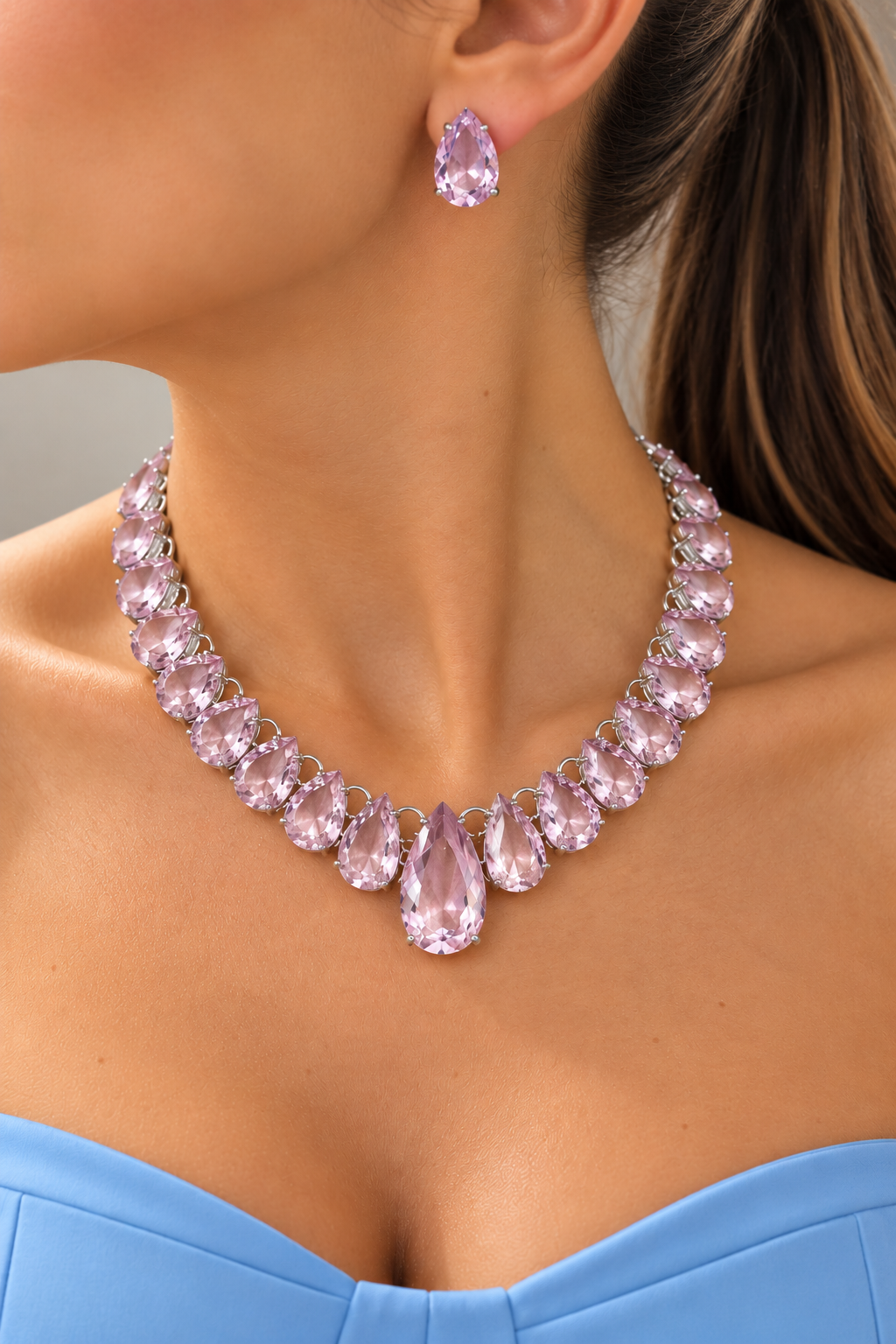 Imagem Conjunto prata rosa claro 