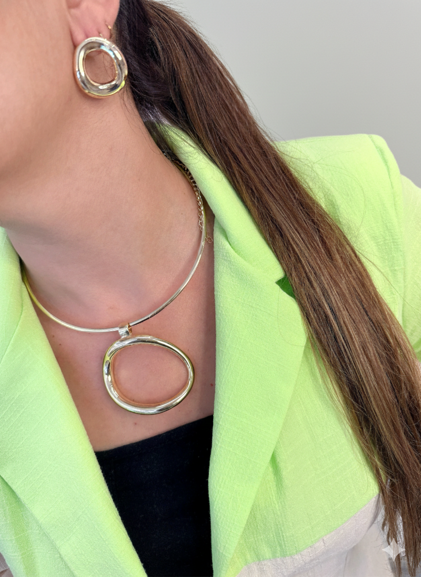 Imagem Conjunto Chocker / brinco orgânico G