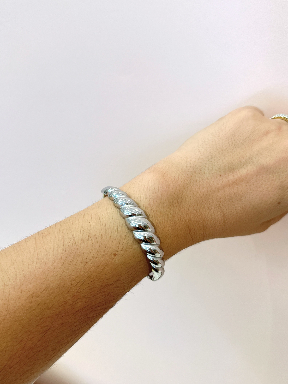 Imagem Bracelete croissant prata aço inox 