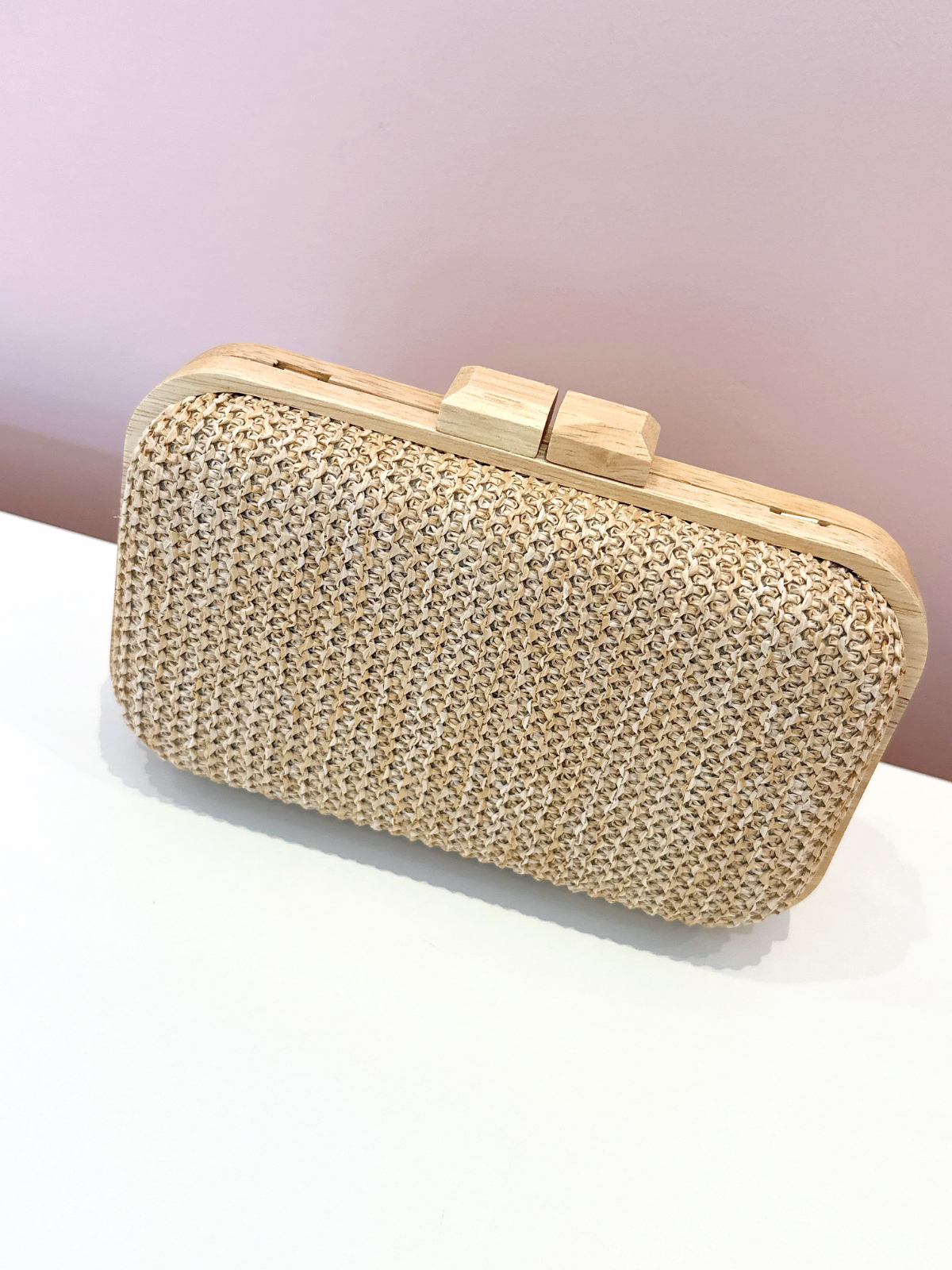 Imagem Clutch palha madeira 