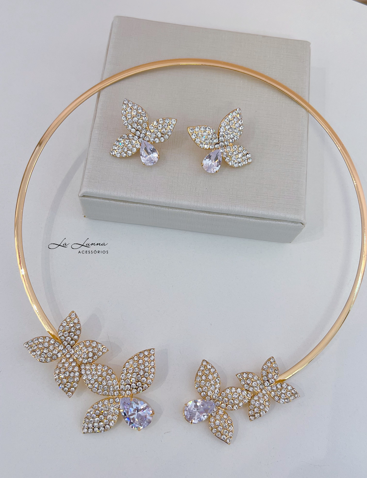 Imagem Conjunto festa flor cravejado 