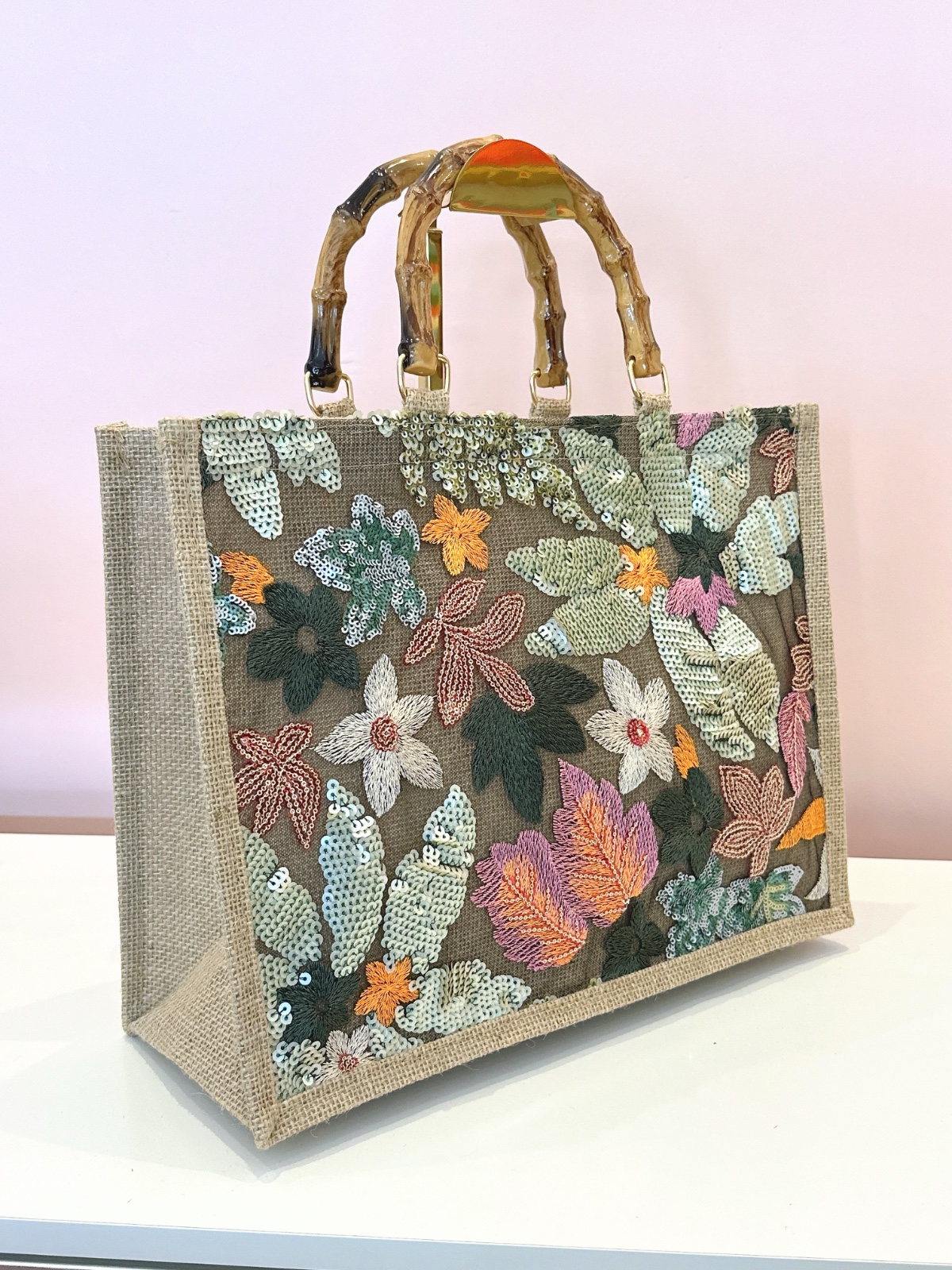 Imagem Bolsa bordada verde 