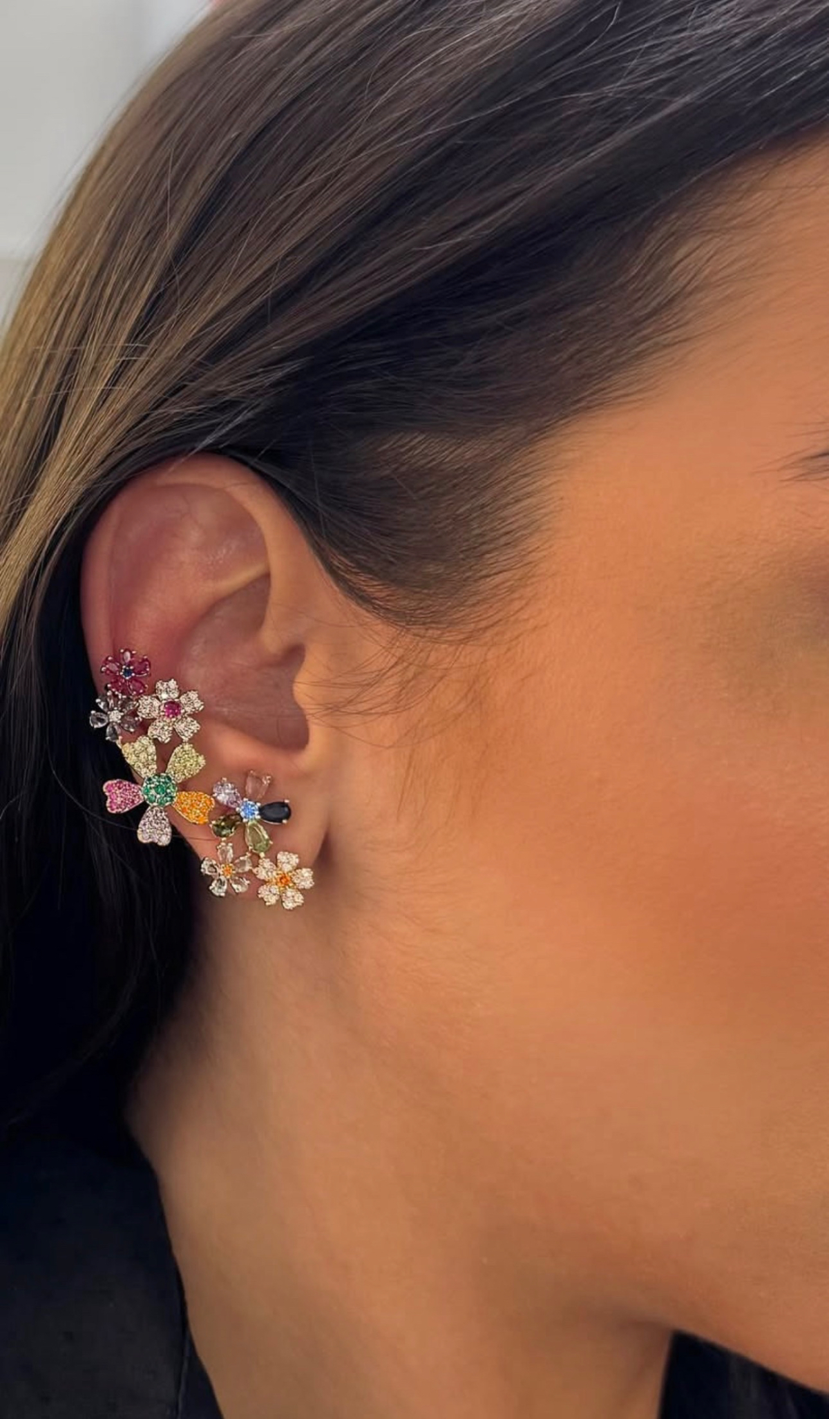 Imagem Ear Cuff flores coloridas 