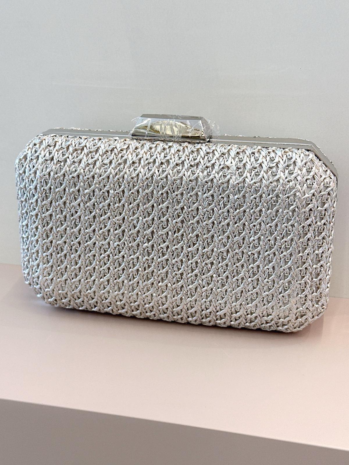 Imagem Clutch palha prata 