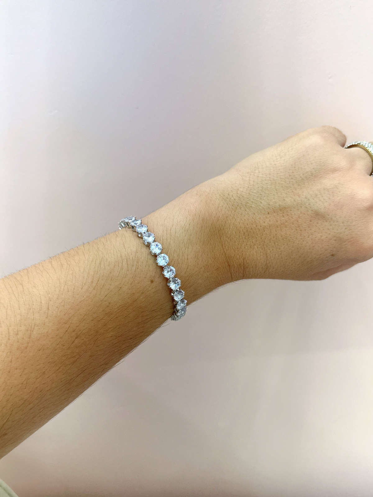 Imagem Bracelete mola strass prata
