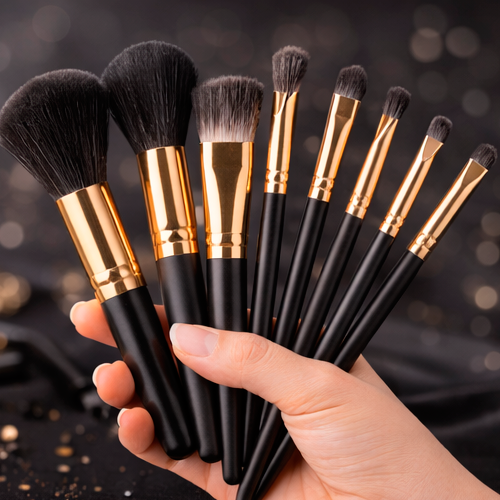 Imagem 1 Kit com 7 Pincéis de Maquiagem