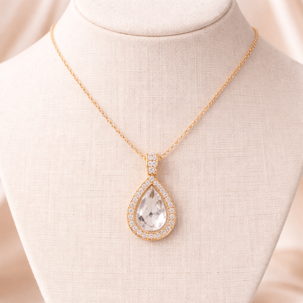 Imagem 4 Colar Gota e Pedra em Cristal