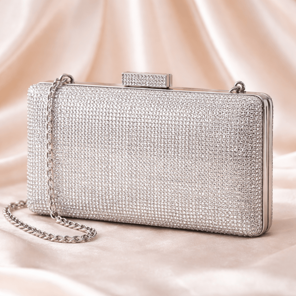 Imagem Clutch Retangular Trabalhada Metalizada