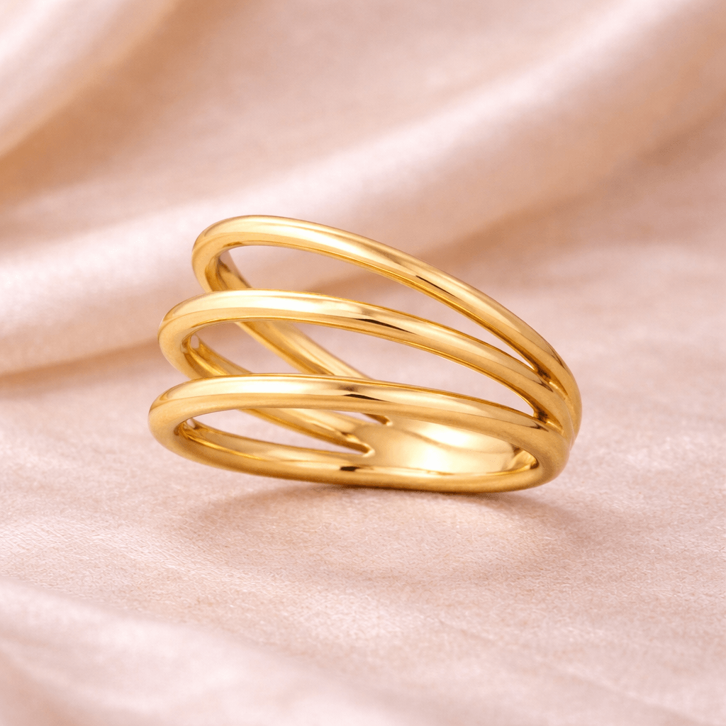 Imagem Anel Fino 3 Voltas Vazado Liso
