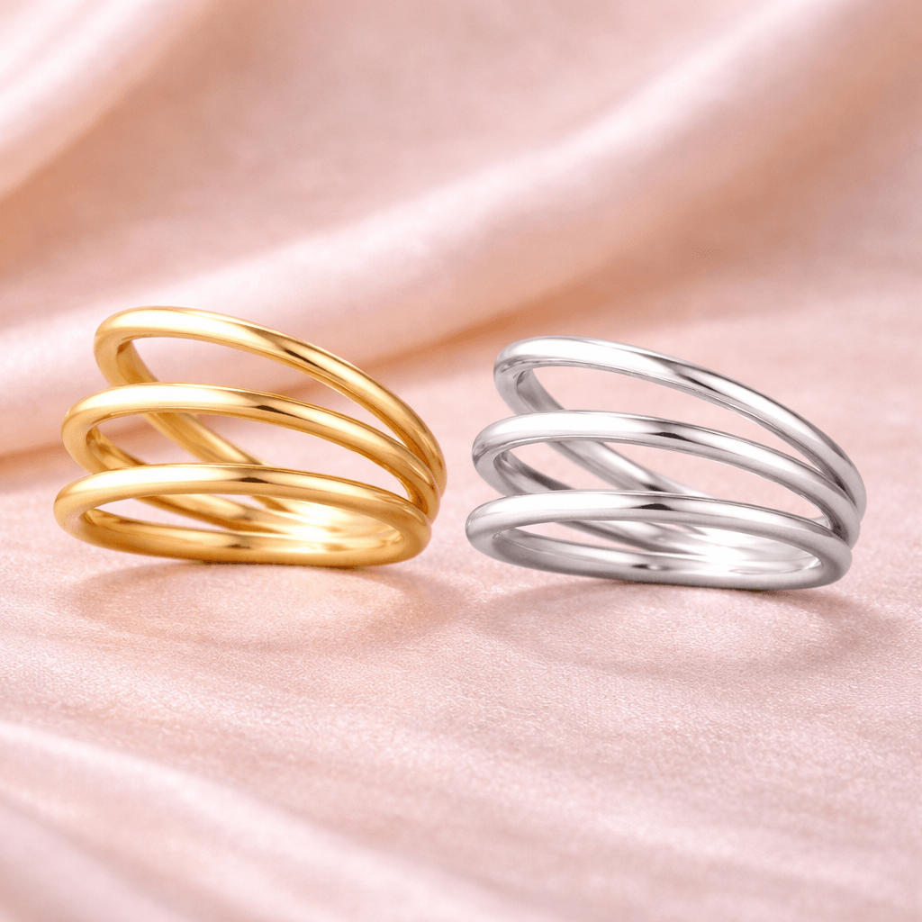 Imagem 4 Anel Fino 3 Voltas Vazado Liso