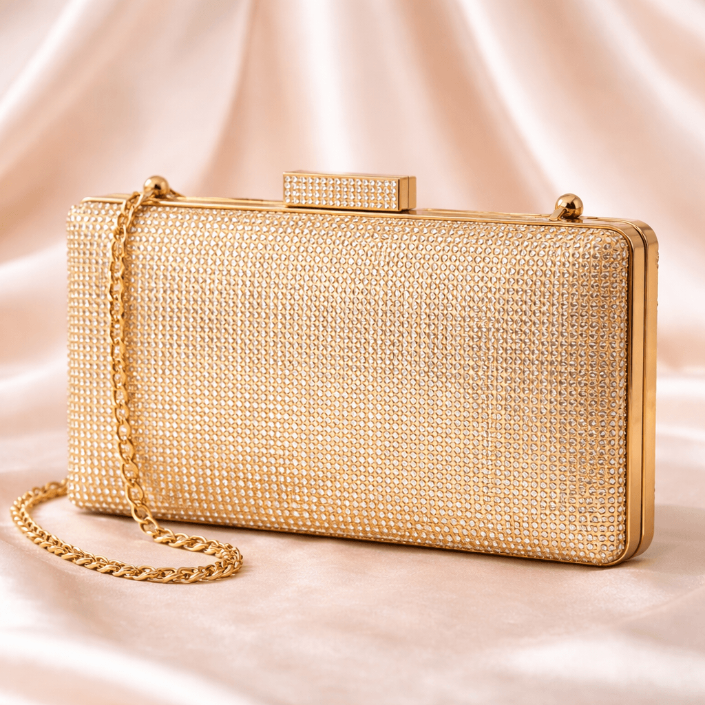 Imagem 2 Clutch Retangular Trabalhada Metalizada