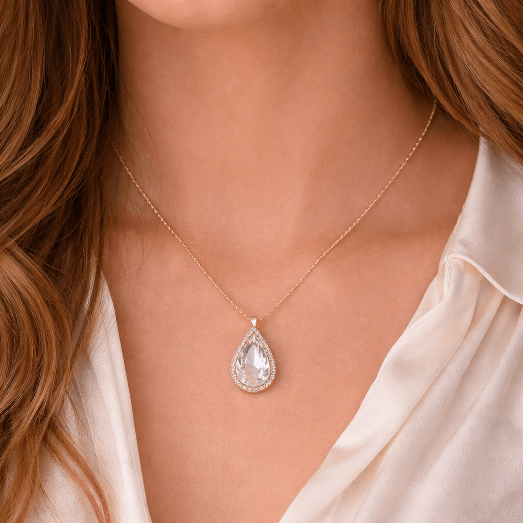 Imagem 1 Colar Gota e Pedra em Cristal