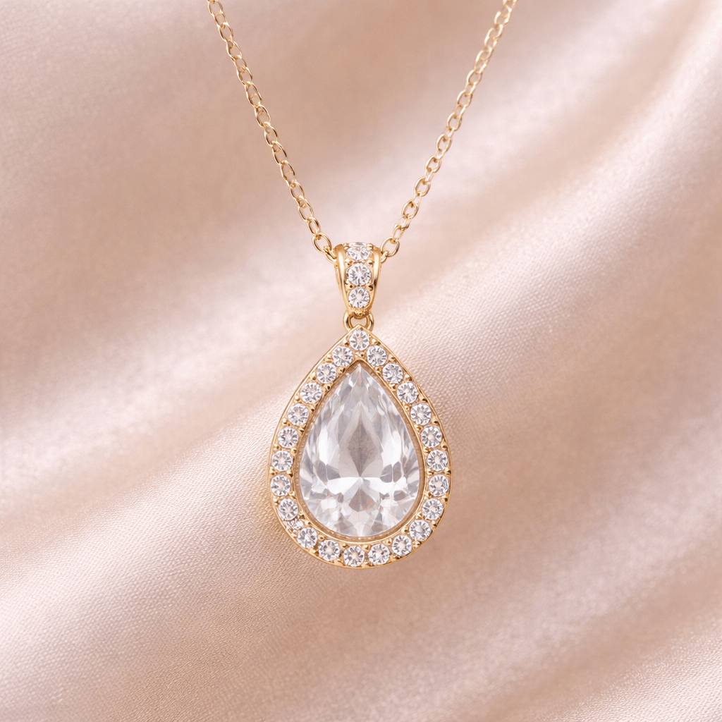 Imagem Colar Gota e Pedra em Cristal